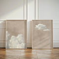 Sage Green Cloud Art Canvas Print for Modern Home Decor by Axyaa