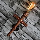 Axyaa Industrial Iron Pipe Wall Lamp Sconce for Loft Decor Steampunk Style