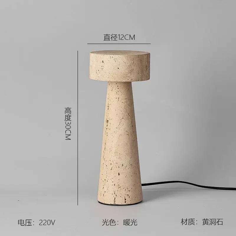Axyaa Stone Table Lamp: Japanese Wabi-Sabi Design for Bedroom, Living Room, Study.