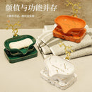 Axya Ceramic Soap Dish Drain Shelf for Luxury Bathroom Décor.