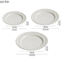Axyaa Relief Stone Pattern Ceramic Plate for Elegant Dining