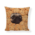 Axyaa Pug Food Print Cushion Cover Decorative Square Pillowcase for Sofa and Car Seat