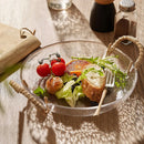 Axyaa Rattan Glass Plate: Japanese-Inspired, Retro Snack & Salad Server