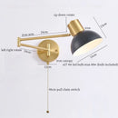 Axyaa Swing Arm LED Wall Light - Iron Art Nordic Minimalism Bedside Lamp
