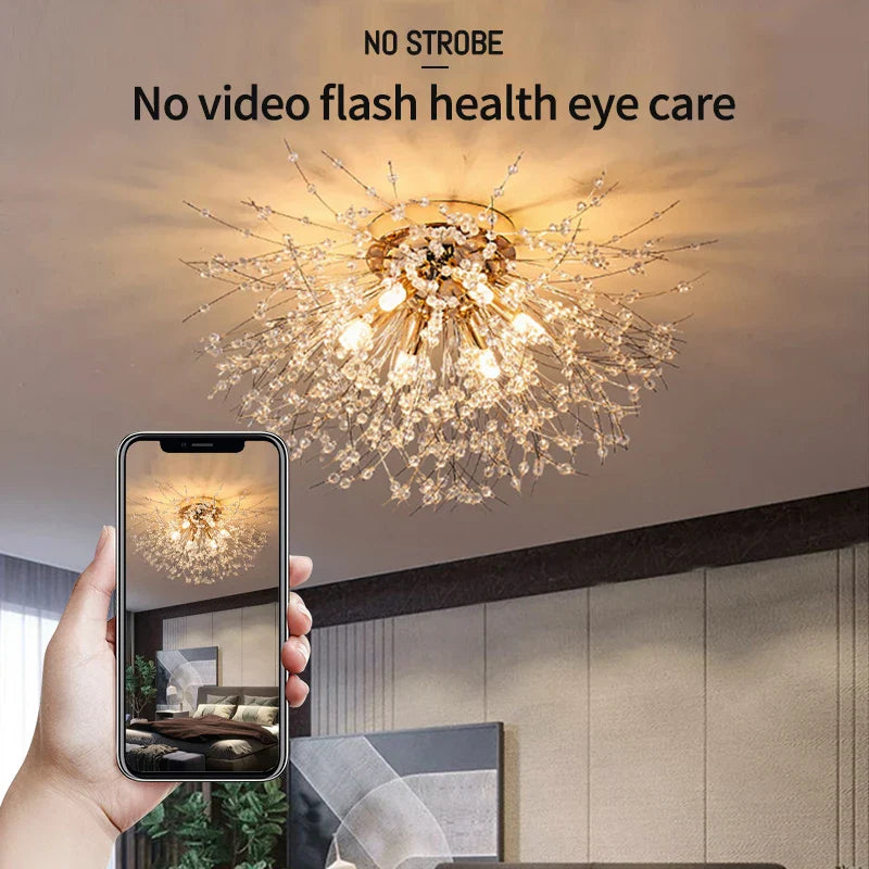 Axyaa Nordic LED Crystal Chandelier Ceiling Light for Home Decor