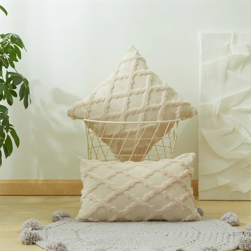 Axyaa Short Plush Pillow Cover Set for Stylish Home Décor