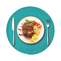 Axyaa Christmas Black Round Woven Placemats Set for Kitchen Tables - 6PCS