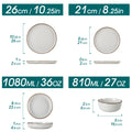 Axyaa Stoneware Dinnerware Set - 16/32 Piece Grey Ceramic Set