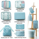 Axyaa 7-Piece Travel Bag Organizer Set for Clothes, Luggage, Blanket, and Shoes