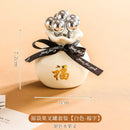 Axyaa Ceramic Stainless Steel Fruit Fork Set with Cute Fruit Sign Storage Jar.