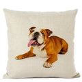 Axyaa French Bulldog Linen Cushion Cover for Cute Dog Lovers