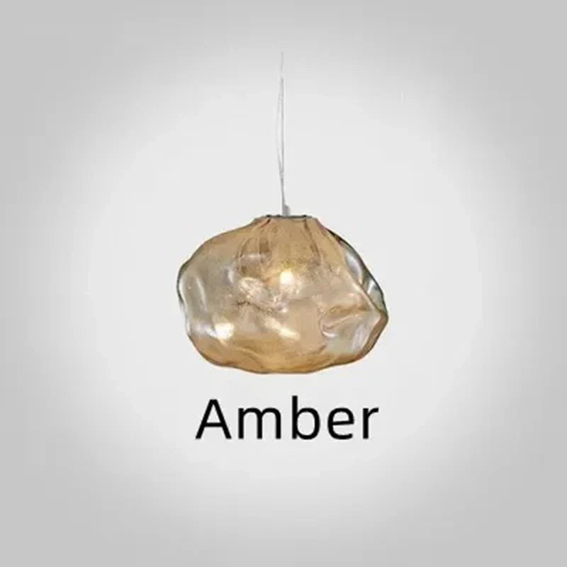 Axyaa Glass LED Pendant Light: Modern Cloud Design Hanging Lamp for Dining Room