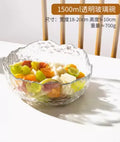 Axyaa 1500ml Glass Bowl for Household, Tableware, Fruit Dessert Plate, Gold-Plated Bowl