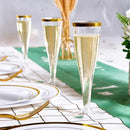 Axyaa Glitter Champagne Flutes: 5oz Reusable Plastic Stemmed Wine Cups