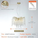 Axyaa Luxury Tassel Crystal Chandelier LED Pendant Lights for Living and Bedroom