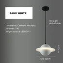 Axyaa Moon Planet Design Cement Pendant Light with G9 LED for Modern Dining Room