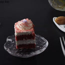 Axyaa Glass Dinner Plates Set - Restaurant Tableware for Desserts, Snacks, Sushi, Cakes