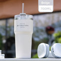 Axyaa Stainless Steel Insulation Cup with Straw for Hot and Cold Drinks