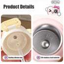 Axyaa Bow Thermo Water Bottle: Cute Design, Portable Handle, Double Drinking, Thermal Bottle