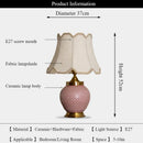 Axyaa Nordic Ceramic Floor Lamp Vase Design with LED Light and Fabric Lampshade