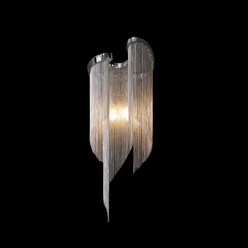 Luxury Silver & Gold Tassel Wall Sconces by Axyaa for Modern Hotel Bedroom