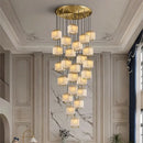 Luxury Marble Chandelier by Axyaa: Modern Living Room Pendant Lamp Fixture