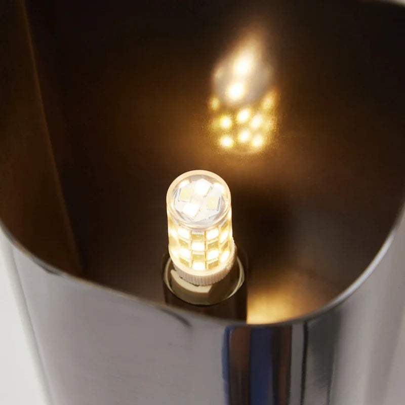 Axyaa Modern Brass LED Wall Lamp Gold Black Body Minimalist Lighting Sconce