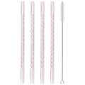 Axyaa Glass Straw Set 4 Pack for Cocktail Smoothie Bar Accessories