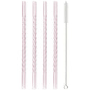 Axyaa Glass Straw Set 4 Pack for Cocktail Smoothie Bar Accessories