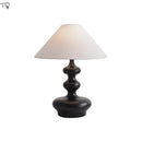 Axyaa Classical Solid Wood LED Table Lamp for Bedroom and Living Room
