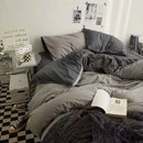 Axyaa Solid Grey Matcha Color Bedding Set in Various Sizes