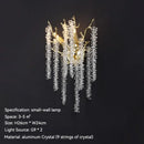 Axyaa Gold Aluminum Crystal Wall Lamp for Modern Luxury Living Room