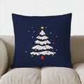 Axyaa Winter Pillow Cover for Sofa, Bedroom, Car - Home Decor Red Deer & Christmas Tree Pattern