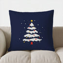 Axyaa Winter Pillow Cover for Sofa, Bedroom, Car - Home Decor Red Deer & Christmas Tree Pattern