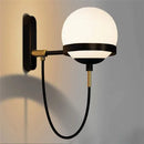 Axyaa Glass Ball Wall Lamp: Modern Nordic Industrial Bedside Light for Living Room, Bedroom, Loft