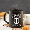 Axyaa World's Best Lawyer 11oz Black Ceramic Coffee Mug - Great Gift for Law Professionals