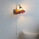 Axyaa Colorful Glass Gold Copper LED Wall Lamps with Switch - Bedroom, Bathroom, Stair Lighting
