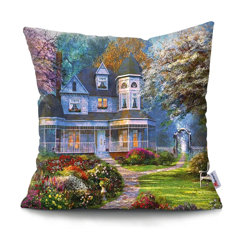 Axyaa Rustic Landscape Print Pillowcase