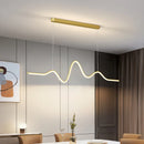 Axyaa Modern Wave Line LED Kitchen Island Chandelier
