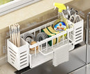Axyaa Steel Sponge and Brush Holder Sink Caddy with Self-Drain Tray