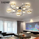 Axyaa Crystal LED Ceiling Lamp: Nordic Design for Living Room, Bedroom, Dining and Study