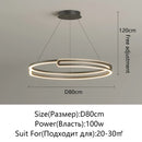 Axyaa LED Round Chandelier for Dining Room Living Room Bar Hotel Study Ceiling Lamp
