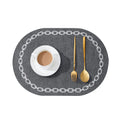 Axyaa Green Oval Placemats Set for Dining Table, Non-Slip Waterproof Place Mats
