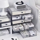 Acrylic Desk Organizer Drawer Set by Axyaa: Transparent Desktop Storage for Stationery & Books