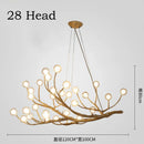 Axyaa Resin LED Chandelier: Vintage Tree Branches Pendant Lamp for Dining Room