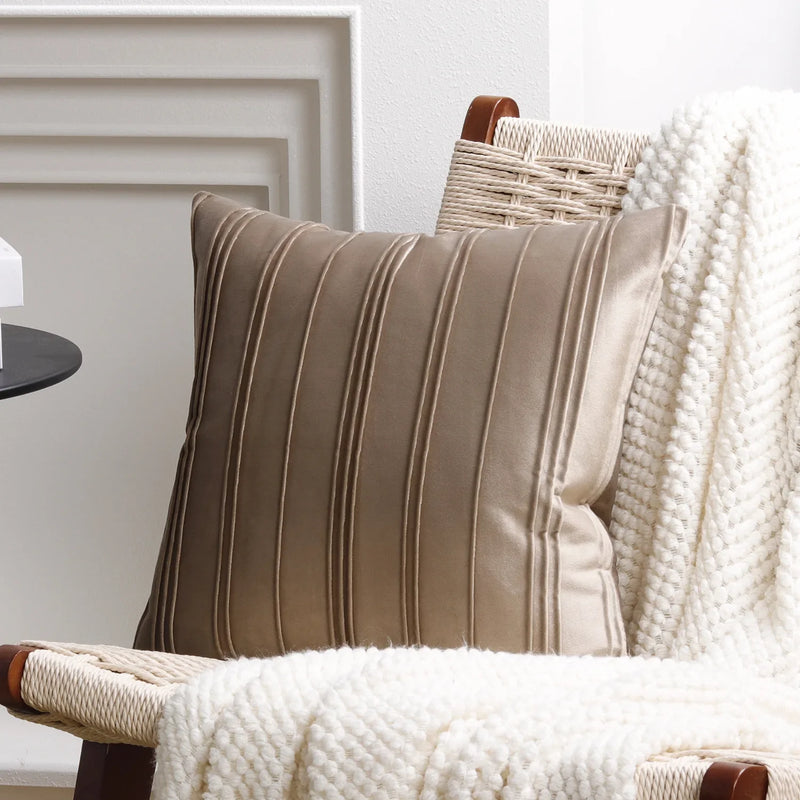 Axyaa Velvet Striped Cushion Cover | Stylish Home Decoration Pillow Cover