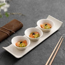 Axyaa Beveled Edge Ceramic Snack Plate Set Creative Molecular Cuisine Tableware