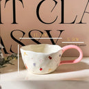 Axyaa Hand-painted Flower Ceramic Coffee Cup - Cute Style Porcelain Mug