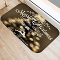 Axyaa Merry & Happy Year Door Mat: Golden Black Letter Print, Non-Slip Floor