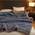 Axyaa Geometric Pattern Fleece Winter Blanket, Queen Size Plush Bedspread